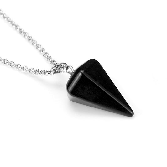 Necklace with Cone-Shaped Natural Stone Charm