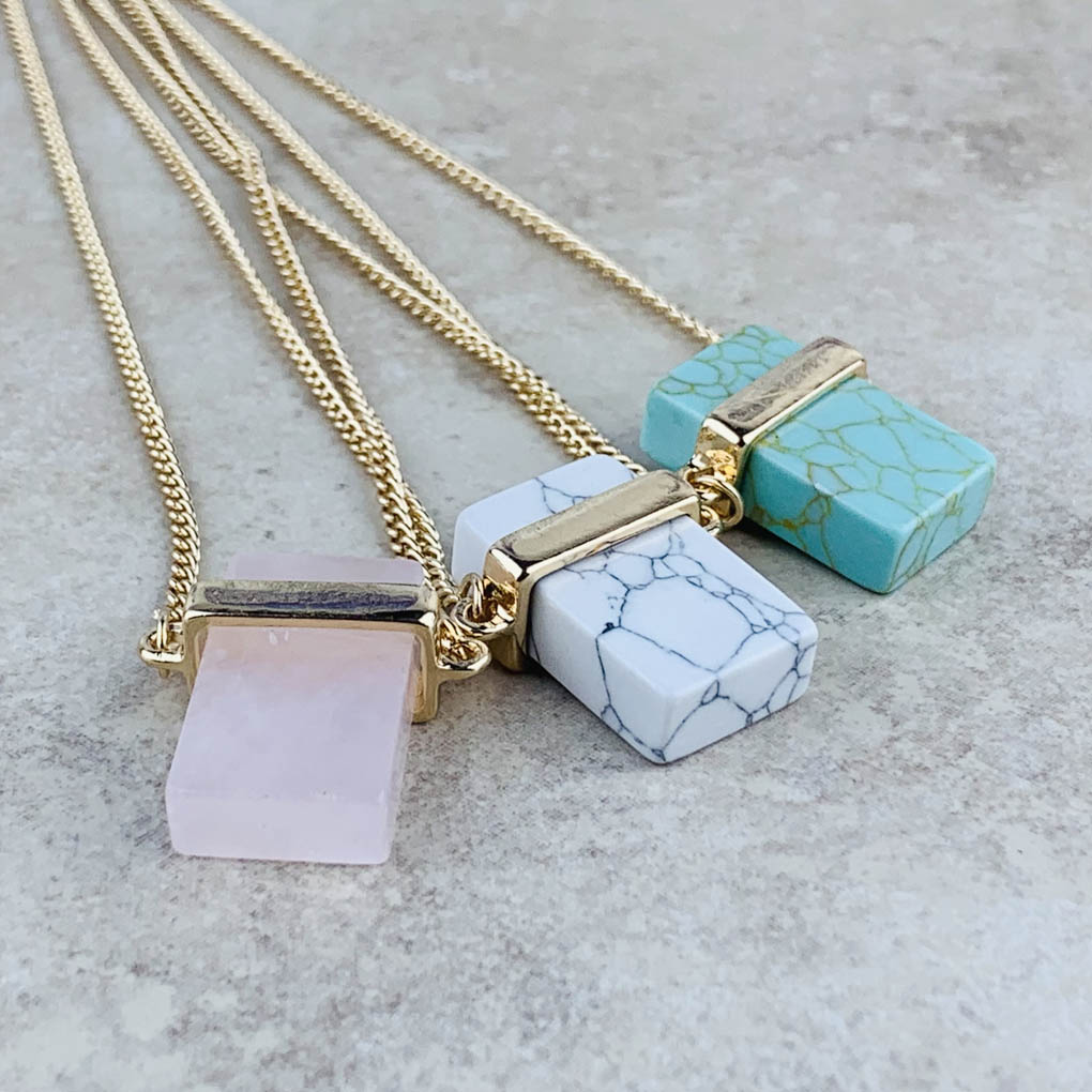 Energetic Harmony Necklace: Turquoise, Rose Quartz, and Howlite