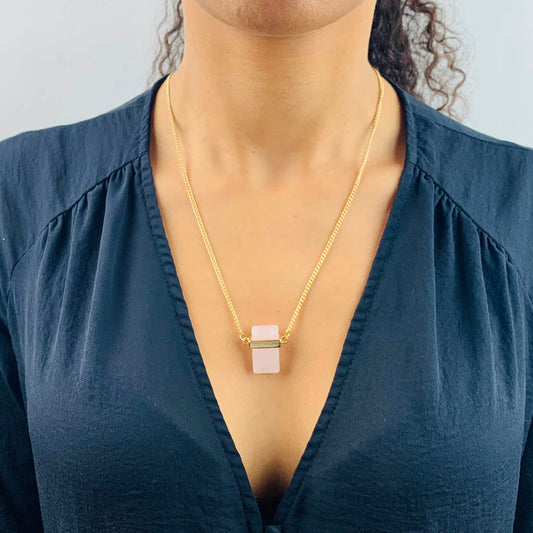 Energetic Harmony Necklace: Turquoise, Rose Quartz, and Howlite