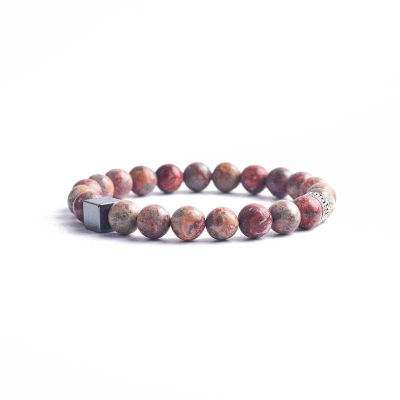 Natural stone bracelet for men and women, Labradorite Lapis Lazuli beads, Stretch bracelet