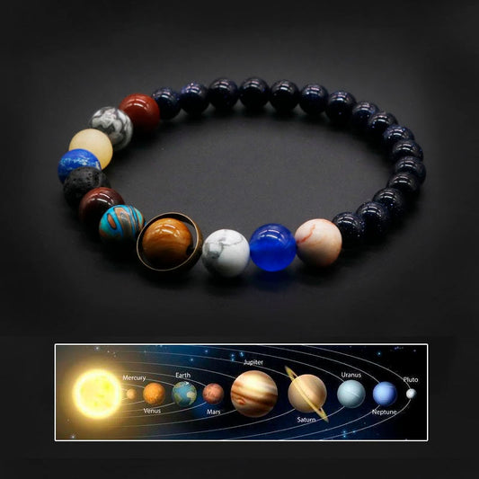 Unisex solar system bracelet in stone and zinc alloy - Trendy Charm