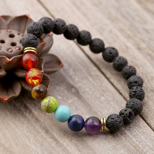 Natural Volcanic Stone Bracelet, Positive Energy and Wellness