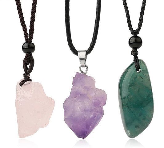 Irregular natural healing stone necklace pendants