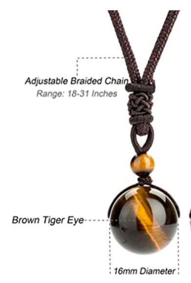 Tigerauge-Stein-Anhänger-Halskette 